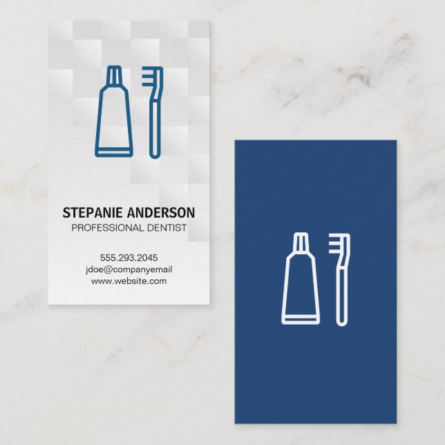 Tarjeta De Visita Pincel dental y pegado | Dental (Anverso / Reverso)