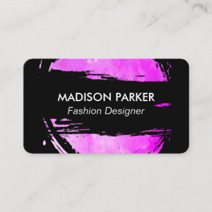 Tarjeta De Visita Pincel magenta y negro