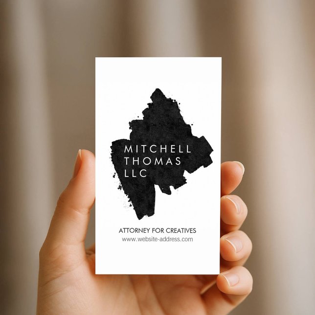 Tarjeta De Visita Pincel negro estalla profesional creativo (Subido por el creador)