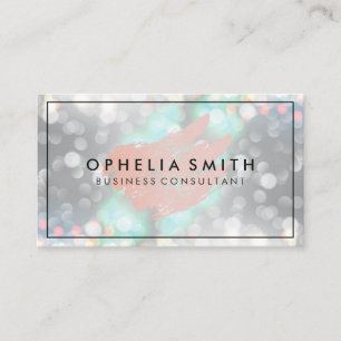 Tarjeta De Visita Pincel rosa artístico   Glamour Purpurina bokeh