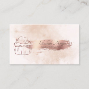 Tarjeta De Visita Pincelada de brillo Cupcake Acuarela