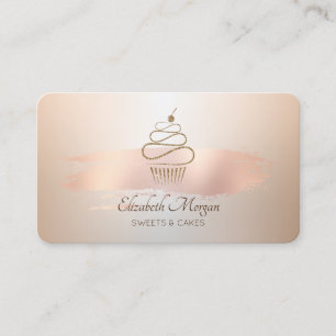 Tarjeta De Visita Pincelada de oro rosa 