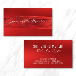 Tarjeta De Visita Pincelada de sombra roja