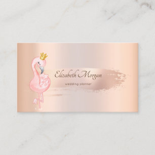 Tarjeta De Visita Pincelada elegante de oro rosa, Flamencos