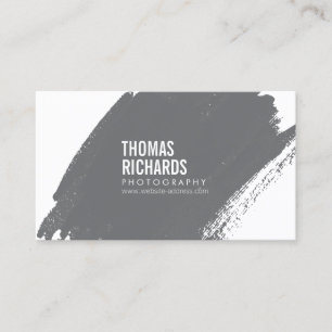 Tarjeta De Visita Pincelada gris intrépida del Grunge