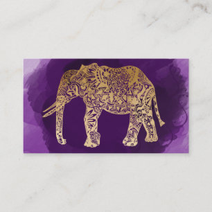 Tarjeta De Visita pincelada tribal de la púrpura del elefante del