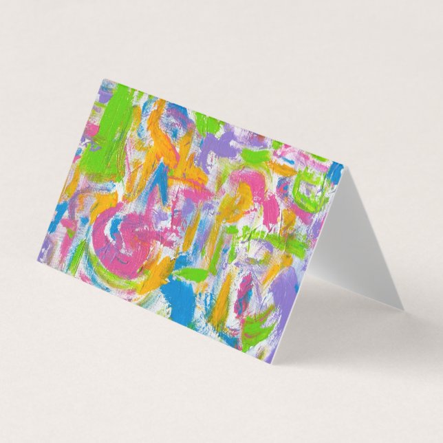 Tarjeta De Visita Pinceladas abstractas pintadas Pintada-Mano de (Anverso)