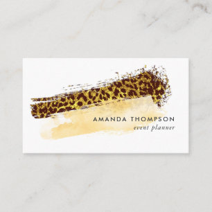 Tarjeta De Visita Pinceladas de cepillo de piel de guepardo dorado