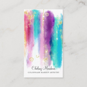Tarjeta De Visita Pinceladas Modernas Coloridas Brillantes