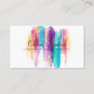 Tarjeta De Visita Pinceladas Modernas Coloridas Brillantes