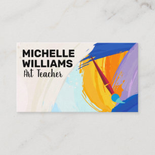 Tarjeta De Visita Pinceles de arte   Fondo creativo