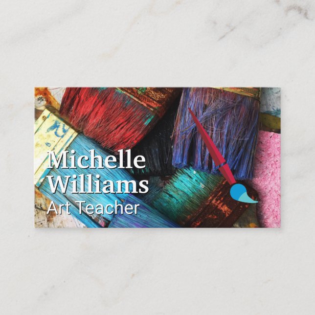 Tarjeta De Visita Pinceles de arte | Pintar | Creativo (Anverso)