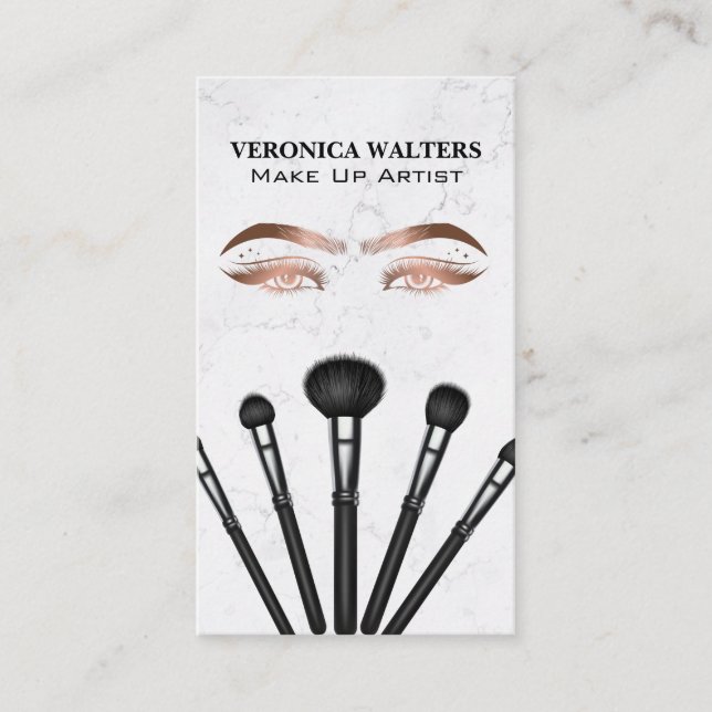 Tarjeta De Visita Pinceles de artistas de maquillaje | Belleza de la (Anverso)