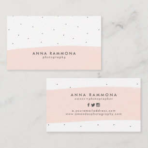 Tarjeta De Visita Pinceles de color rosa y blanco para el pastel min