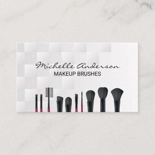 Tarjeta De Visita Pinceles de maquillaje (Anverso)
