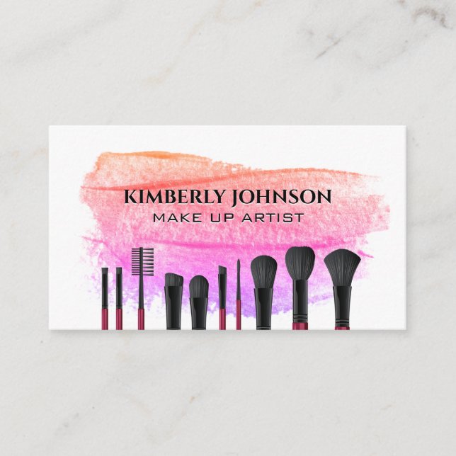 Tarjeta De Visita Pinceles de maquillaje | Brote de pincel (Anverso)