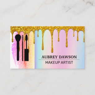 Tarjeta De Visita Pinceles de maquillaje Mezcla arcoiris Deriva