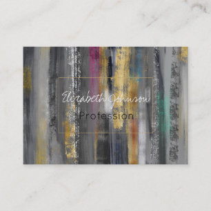 Tarjeta De Visita Pinceles de oro gris moderno Pintura abstracta