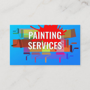 Tarjeta De Visita Pinceles De Pintura Coloridos Pintando