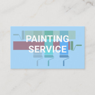 Tarjeta De Visita Pinceles De Rodillo De Pintura Coloridos