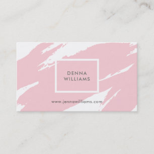 Tarjeta De Visita Pinceles pasteles de color rosa y desordenado