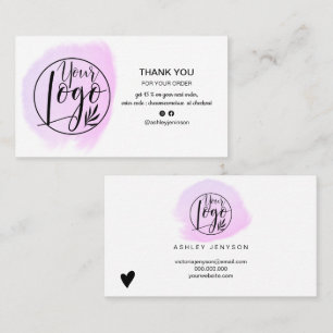 Tarjeta De Visita Pinceles rosados minimalistas orden de logotipo gr