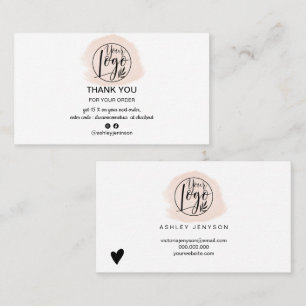 Tarjeta De Visita Pinceles rosados orden de logotipo minimalista gra