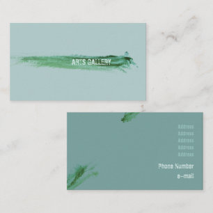 Tarjeta De Visita Pinceles verdes amistosos Mantienen el arte dibuja