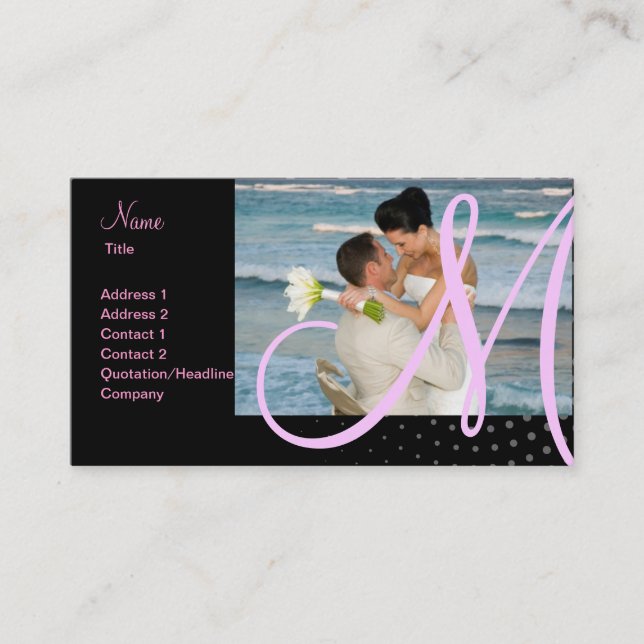 Tarjeta De Visita pincture de semitono del monograma minniemay, (Anverso)