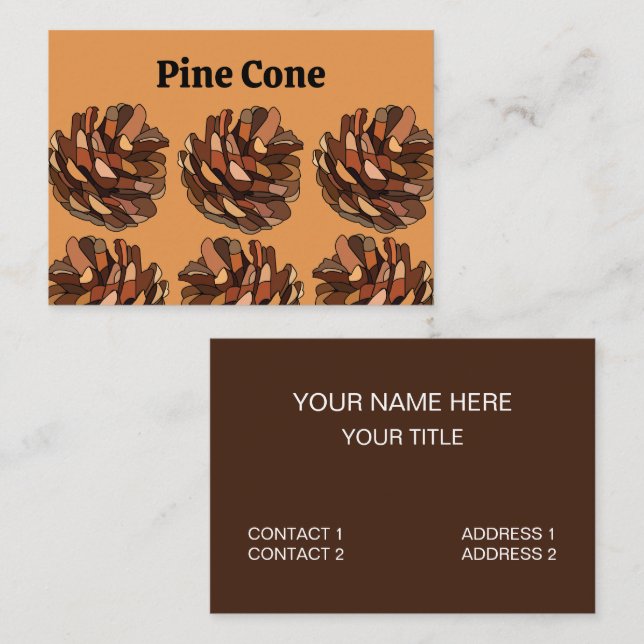 Tarjeta De Visita Pine Cone Nature Rustico (Anverso / Reverso)