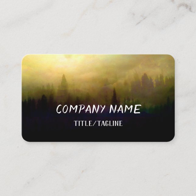 Tarjeta De Visita pine forest nature art misty landscape   (Anverso)