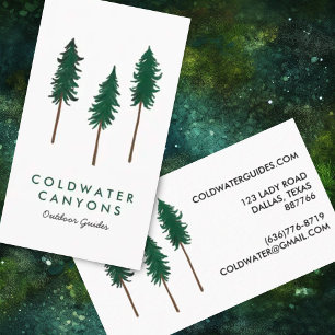 Tarjeta De Visita Pine Trees Outdoorsy Camp Adventure