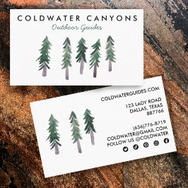 Tarjeta De Visita Pine Trees Outdoorsy Camp Hike Aventura Botánica
