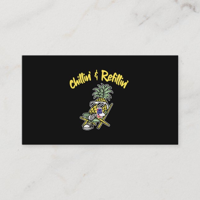 Tarjeta De Visita Pineapple Chillin Refillin Funny Pineapple (Anverso)