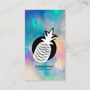 Tarjeta De Visita Pineapple simple blanco negro sinusal cualquier se