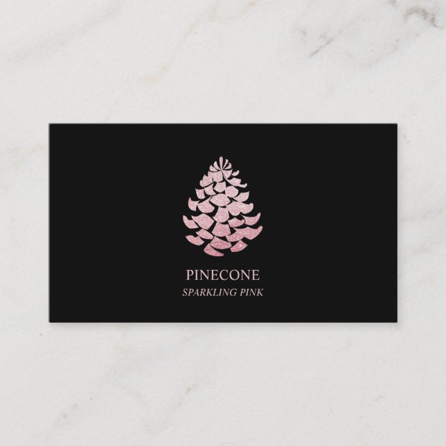 Tarjeta De Visita Pinecone Sparkling Pink (Anverso)