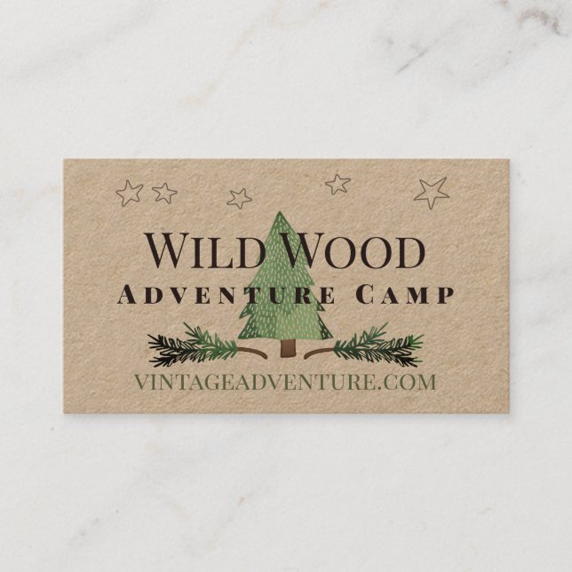 Tarjeta De Visita Pinecones de cola de gato Pine Tree Tema del bosqu (Anverso)