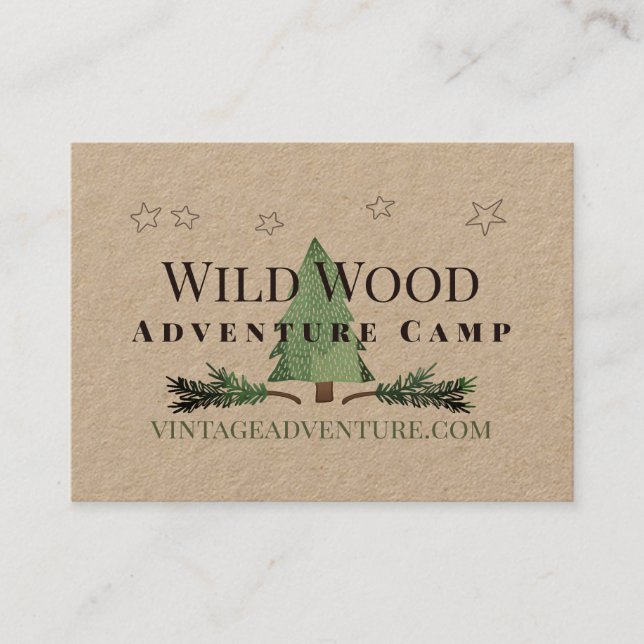 Tarjeta De Visita Pinecones Pine Tree Forest Tema de la aventura (Anverso)