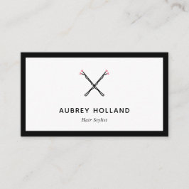 Tarjeta De Visita Pines Bobby Cruzados Cute Estilista Negro De Pelo 