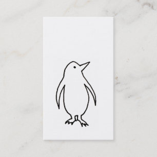 Tarjeta De Visita Pingüino - arte fresco simple del dibujo lineal d