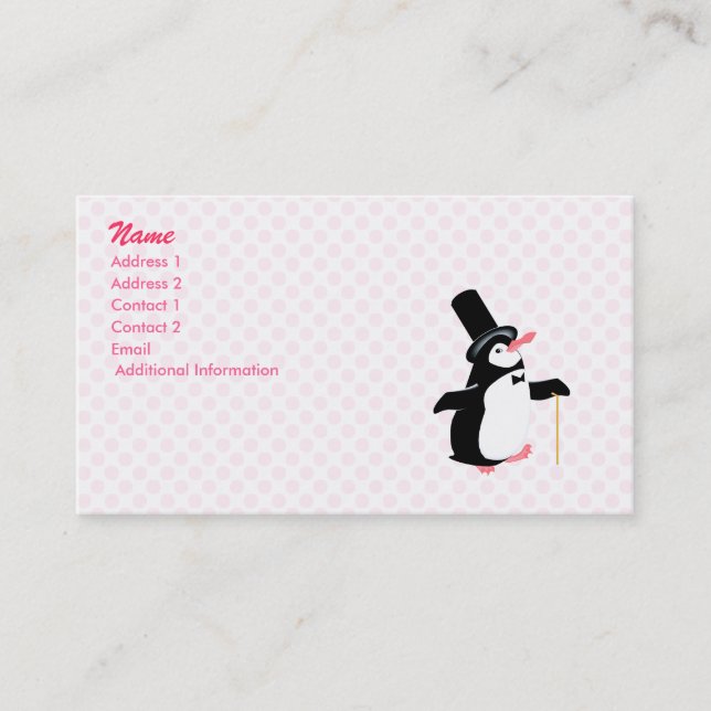 Tarjeta De Visita Pingüino del Peridot (Anverso)