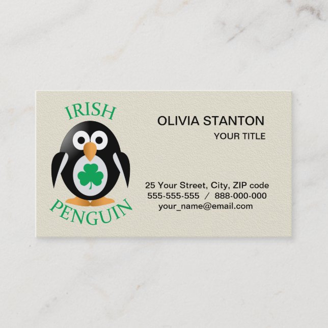 Tarjeta De Visita Pingüino irlandés (Anverso)