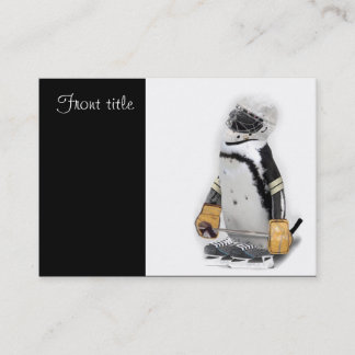 Tarjeta De Visita Pingüino Pequeño Con Engranaje De Hockey