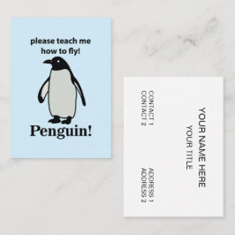 Tarjeta De Visita Pingüino, Por Favor, Enséñame Cómo Volar Pingüino 