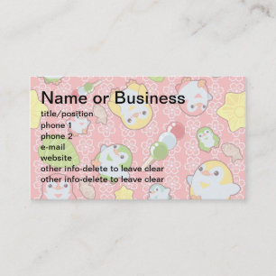 Tarjeta De Visita Pingüinos y Wagashi de Kawaii