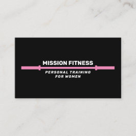 Tarjeta De Visita Pink Barbell Fitness Personal Training Business B