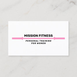 Tarjeta De Visita Pink Barbell Fitness Personal Training Business B