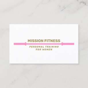 Tarjeta De Visita Pink Barbell Fitness Personal Training Business B