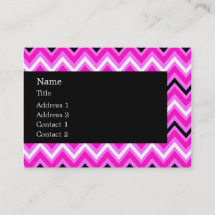 Tarjeta De Visita Pink, Black and White Zigzag