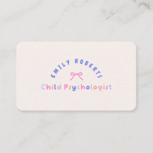 Tarjeta De Visita Pink Bow, psicólogo infantil